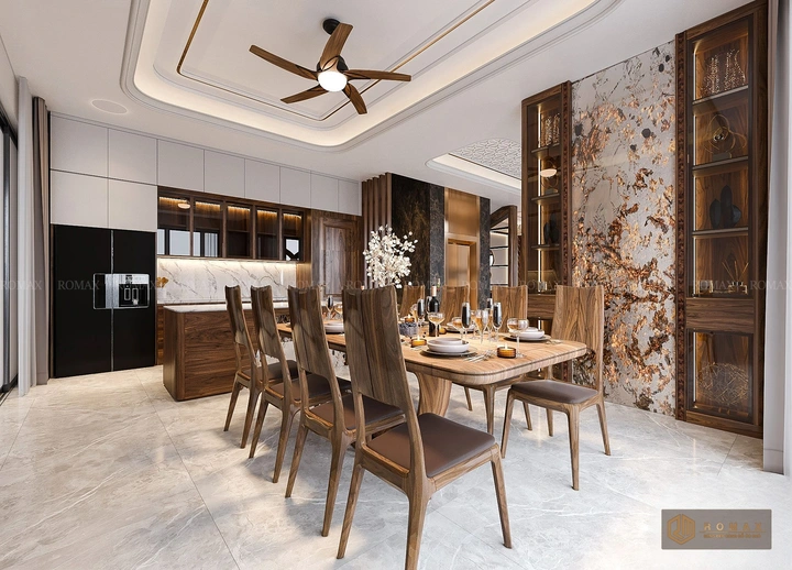 bàn ăn gỗ tựu nhiên óc chó