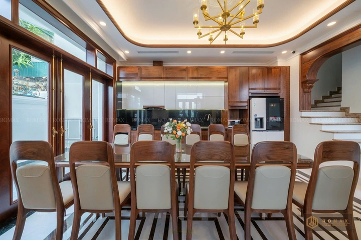 bàn ăn gỗ tựu nhiên óc chó