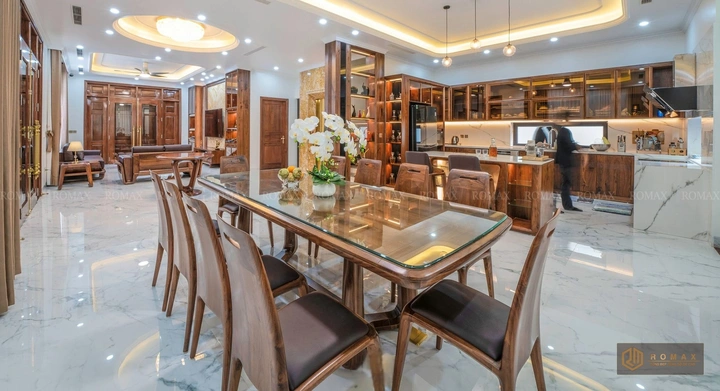 bàn ăn gỗ tựu nhiên óc chó