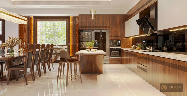 bàn ăn gỗ tự nhiên óc chó đẹp