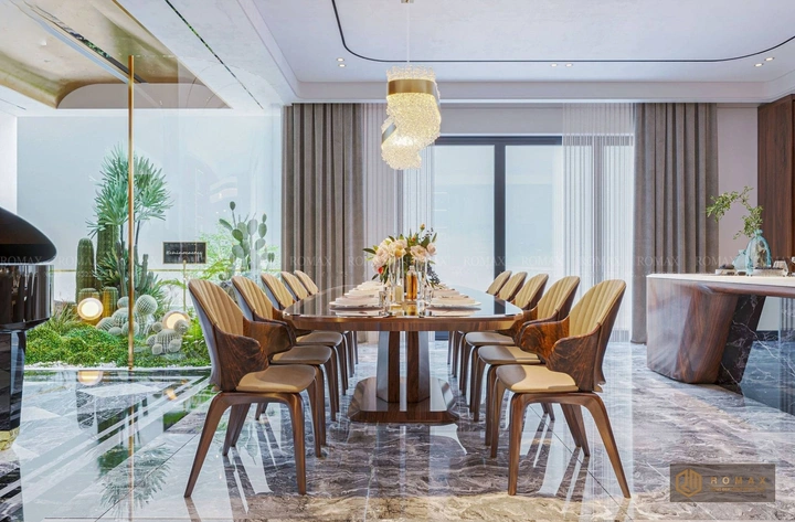 bàn ăn gỗ tự nhiên óc chó đẹp