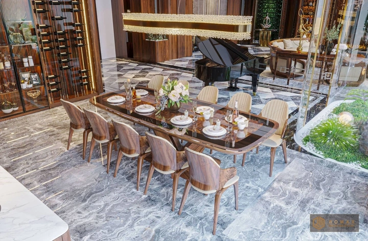 bàn ăn gỗ tự nhiên óc chó đẹp