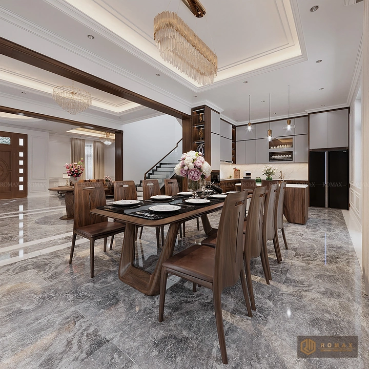 bàn ăn gỗ tự nhiên óc chó