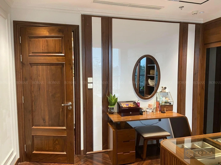 bàn trang điểm gỗ óc chó đẹp