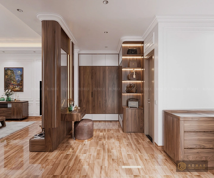 bàn trang điểm gỗ tự nhiên óc chó