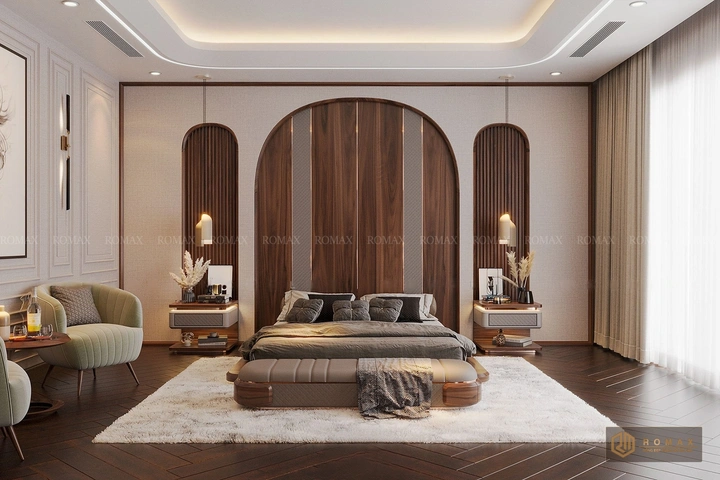 giường ngủ gỗ tự nhiên óc chó đẹp