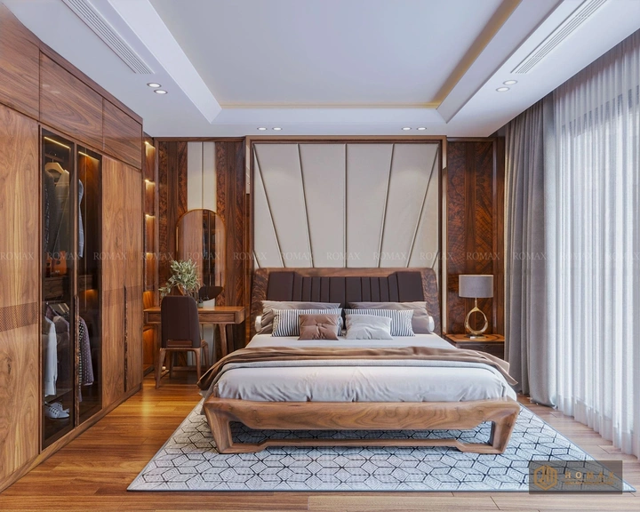 giường ngủ gỗ tự nhiên óc chó