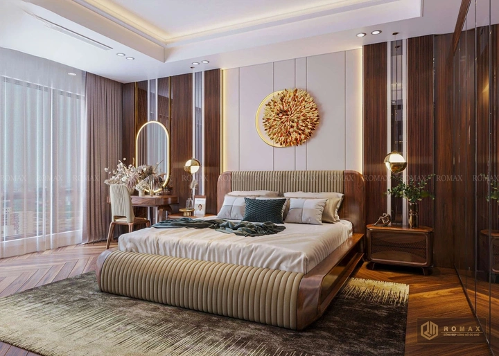 giường ngủ gỗ óc chó đẹp