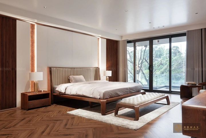 giường ngủ gỗ tự nhiên óc chó