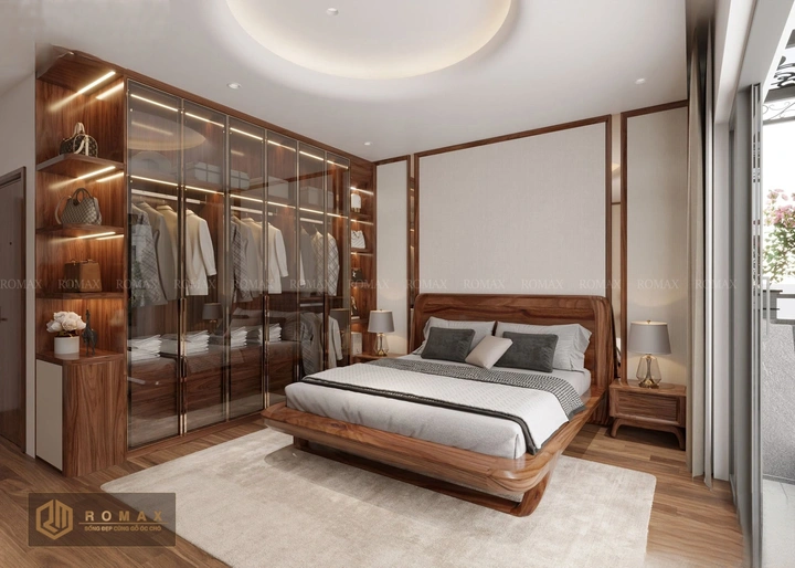 giường ngủ gỗ óc chó đẹp