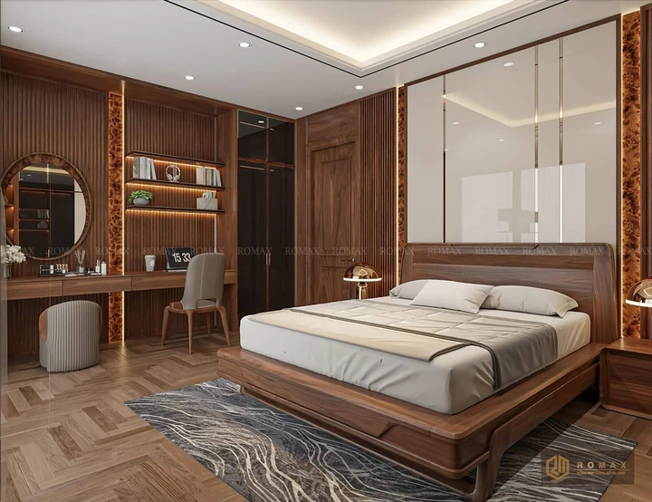 giường ngủ gỗ óc chó đẹp