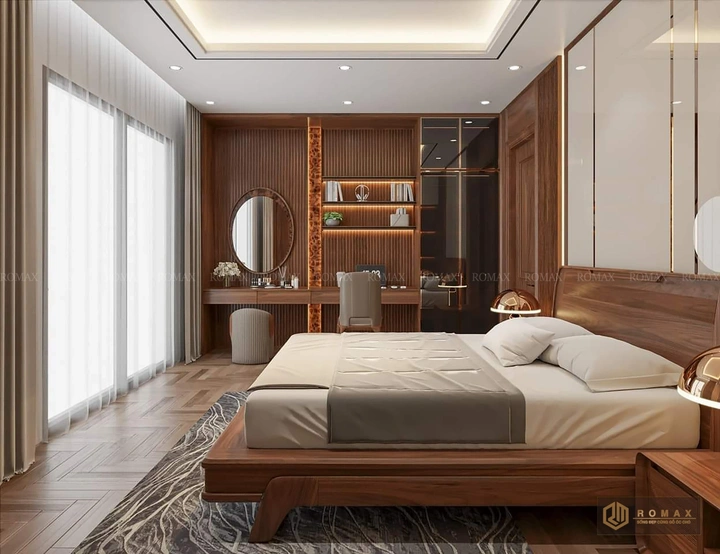 giường ngủ gỗ tự nhiên óc chó
