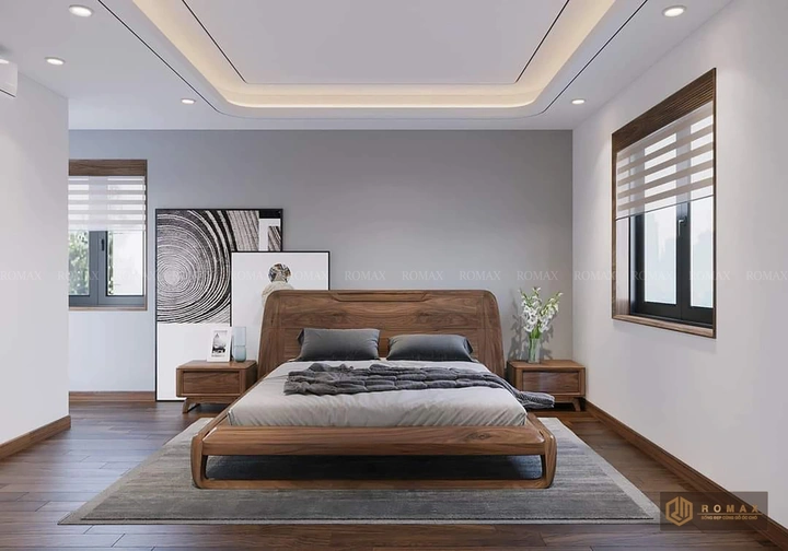 giường ngủ gỗ tự nhiên óc chó đẹp