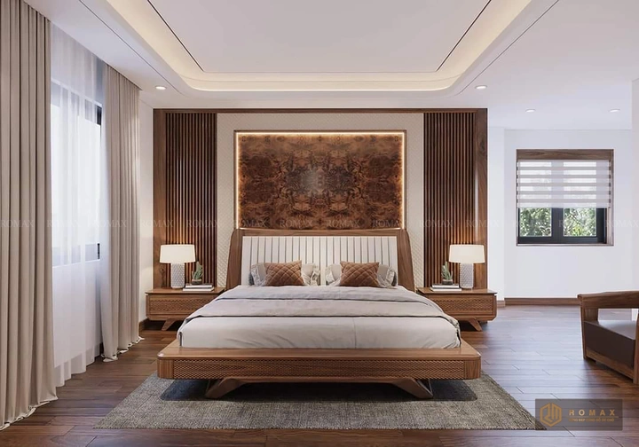 giường ngủ gỗ óc chó đẹp