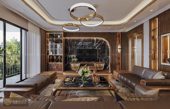sofa gỗ tự nhiên óc chó đẹp