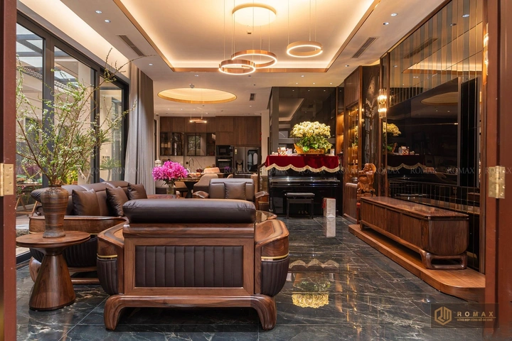 sofa gỗ tự nhiên óc chó