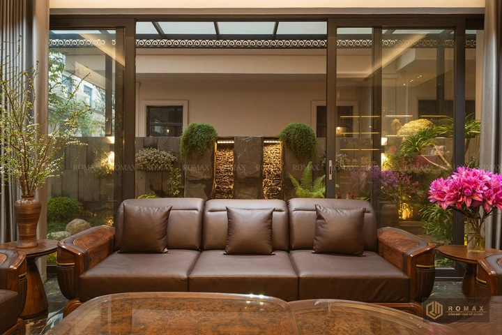 sofa gỗ óc chó