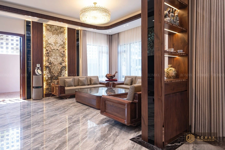 sofa gỗ óc chó