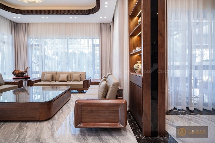sofa gỗ óc chó đẹp