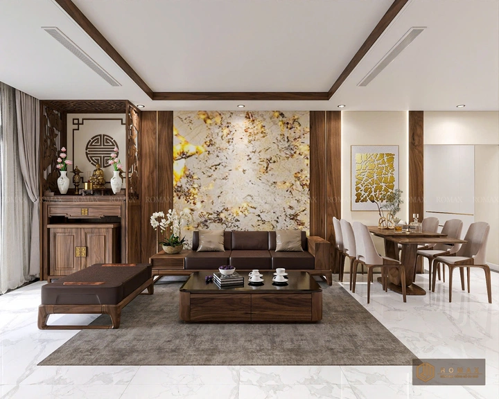 sofa gỗ tự nhiên óc chó