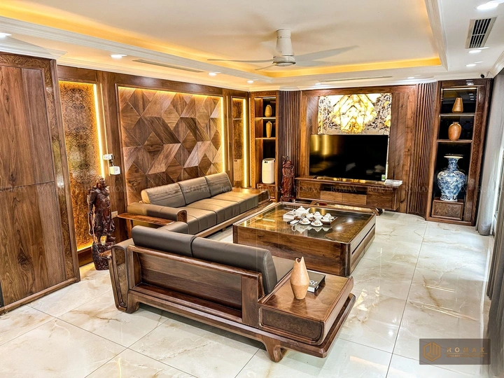 sofa gỗ óc chó đẹp