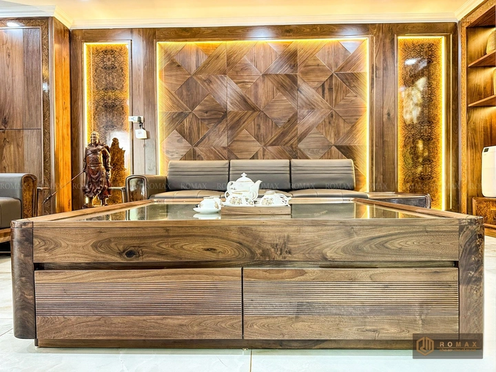 sofa gỗ tự nhiên óc chó