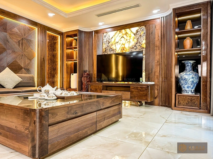 sofa gỗ óc chó đẹp