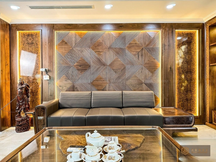 sofa gỗ óc chó