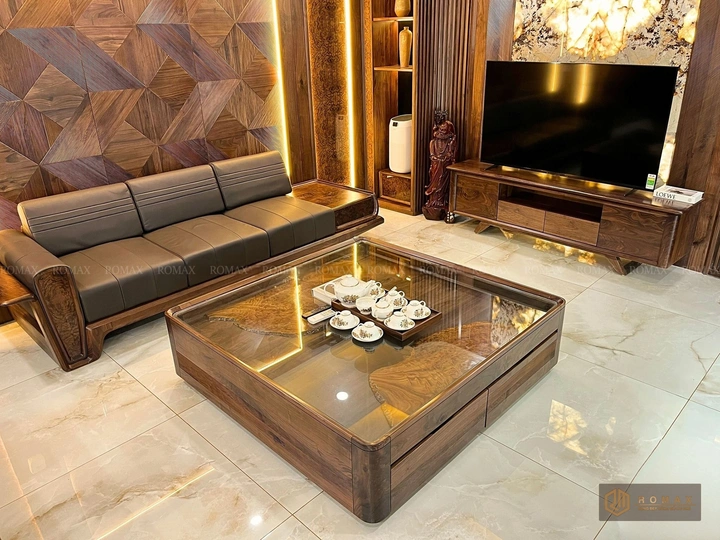 sofa gỗ óc chó