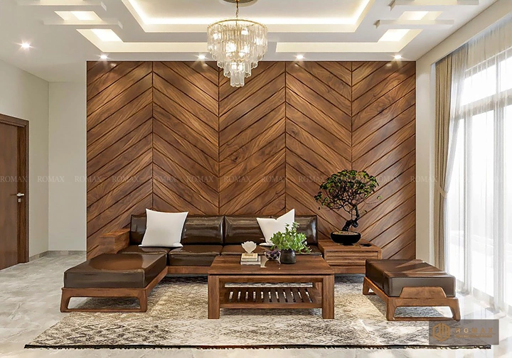 sofa gỗ tự nhiên óc chó