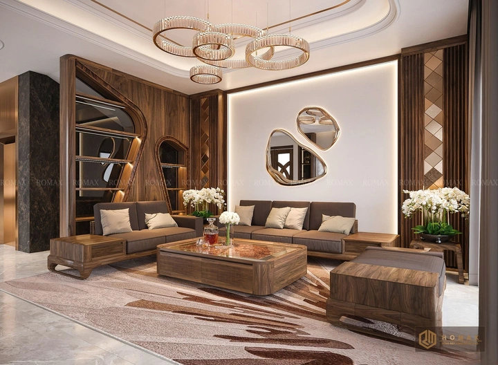 sofa gỗ óc chó đẹp