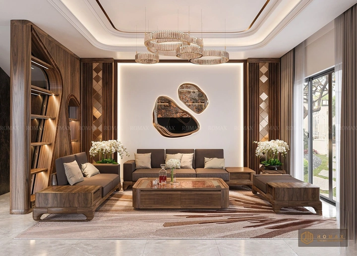 sofa gỗ óc chó