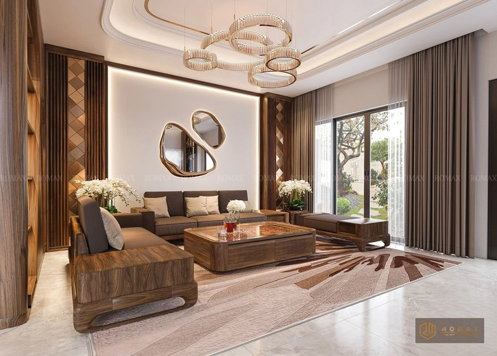 sofa gỗ óc chó đẹp