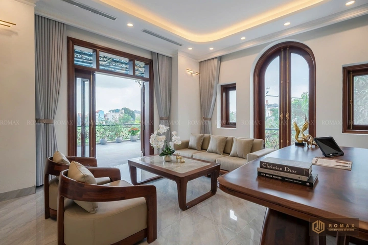 sofa gỗ tự nhiên óc chó