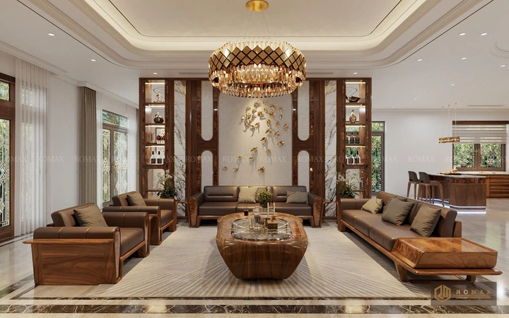sofa gỗ tự nhiên óc chó