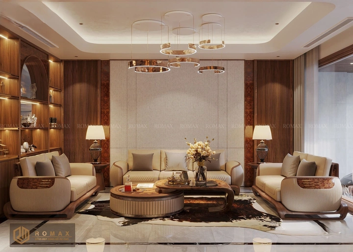 sofa gỗ óc chó đẹp