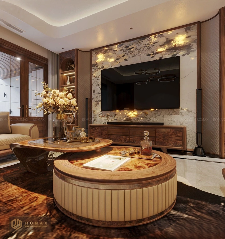 sofa gỗ tự nhiên óc chó đẹp
