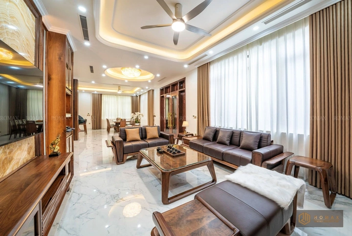 sofa gỗ óc chó đẹp