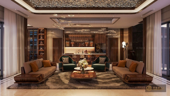 sofa gỗ tự nhiên óc chó