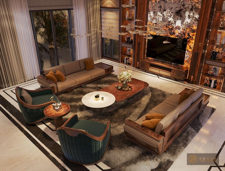 sofa gỗ óc chó đẹp