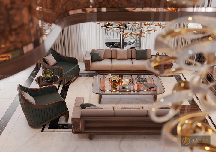 sofa gỗ óc chó đẹp