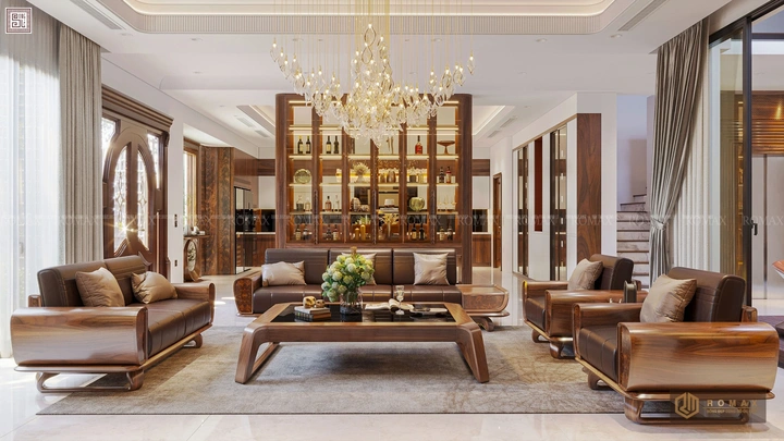 sofa gỗ óc chó đẹp