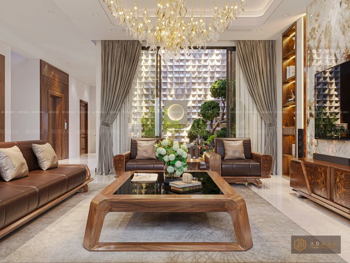 sofa gỗ óc chó tại hà nội