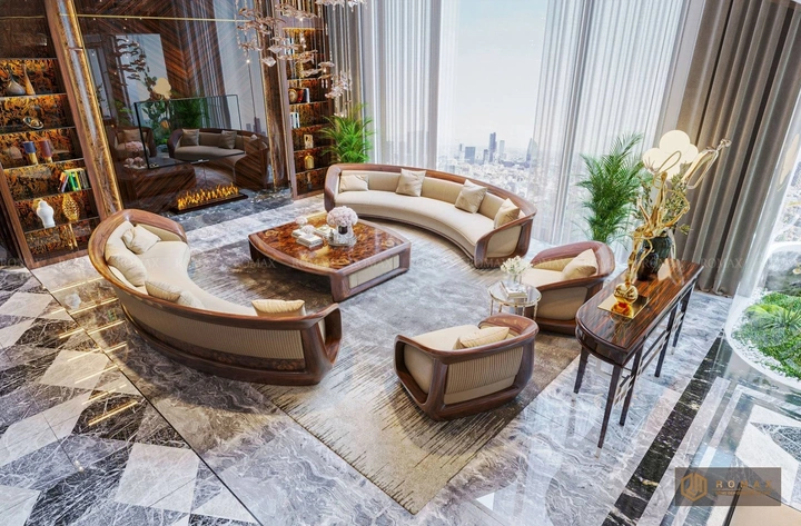 sofa gỗ tự nhiên óc chó đẹp