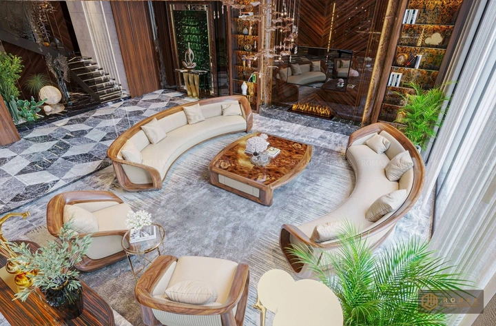 sofa gỗ óc chó tại hà nội