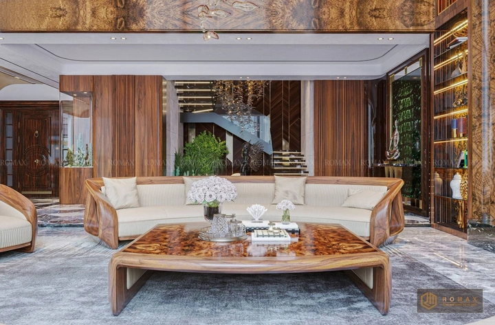 sofa gỗ óc chó
