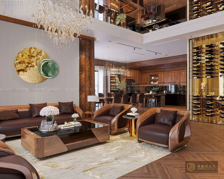 sofa gỗ óc chó