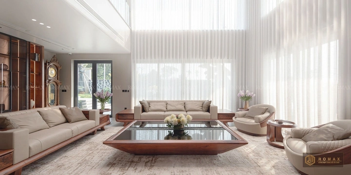 sofa gỗ óc chó đẹp