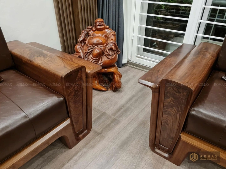 sofa gỗ tự nhiên óc chó