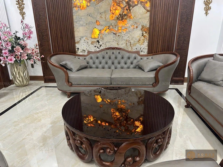 sofa gỗ óc chó